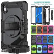 For Lenovo Tab M8 TB-8505F/8705F Rugged Rubber Stand Case Screen Cover w/ Strap