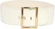 [yuksok] Women's Stretch Belt,Cinch Belt,Wide Elastic Belt, Chic,Soft Vintage Style, Metal Buckle Cinch Waistband Women Wide Waist Belt for Dress Coat
