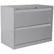 Steelco 2 Drawer Lateral Cabinet Silver Grey