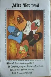 MITT HOT PAD APPLIQUE TO MAKE PATCH PRESS PATTERN VINTAGE 1978