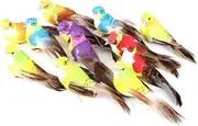 Artificial Colorful Birds, 12 Pieces Simulation Foam Feather Birds with Clip, Mini Cute Birds Ornaments DIY Craft for Christmas Tree Wedding Home Garden Party Decor