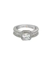 Suzy Levian Silver CZ Half-Eternity Ring