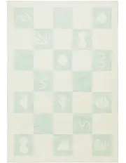 [Miss Amara] Tara Checkered Washable Rug in Blue and Cream