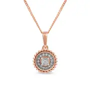 0.05 CT. T.W. Natural Diamond Bead Frame Pendant in 10K Rose Gold