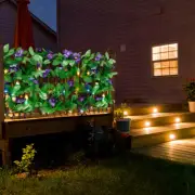 Expandable Artificial Fake Ivy Leaf Fence with Solar Light String Foliage xiKfk