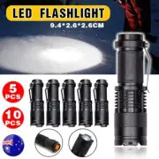5/10x Mini Q5 LED Flashlight Torch Zoom Adjustable Focus 1200LM Bright Light AU