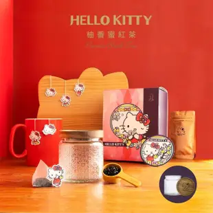 【三盞茶時】Hello Kitty柚香蜜紅茶儲物罐禮盒1入(茶包3g*6入)