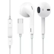 USB C Earphone Earbud Wired w/ Mic Control USB Type-C Noise Cancel Isolating White