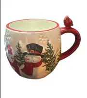 St. Nicholas Square hand painted snowman mug