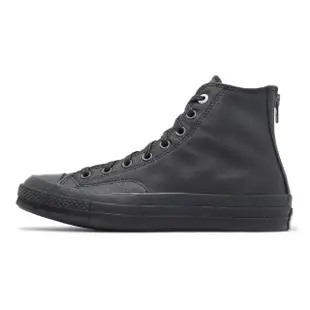 【CONVERSE】休閒鞋 Chuck 70 Back Zip HI 男鞋 女鞋 黑 全黑 高筒 拉鍊 皮革 1970(A08159C)