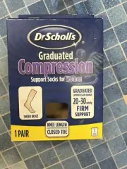 Dr Scholl’s Graduated Compression Socks women 1pr knee length closed toe S 4-5
