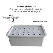 (EU Plug 220V)24 Holes Gray Hydroponic System Growing Box With Timer Oxygen US