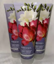 3 X Bath Body Works FREESIA Ultimate Hydration Body Cream ~ 8 oz RETIRED