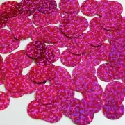 Round Flat Sequin 12mm Top Hole Fuchsia Pink Hologram Glitter Sparkle