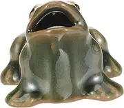 Garden Waterfall Frog Ceramic Statue Courtyard Decoration Water Feature Frog for Living Room Decor