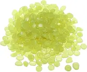 sourcing map 200pcs Glow Rocks 8-11mm Glow Pebbles Decoration in the Dark Luminous Stones Decor DIY Decorative Yellow for Garden, Potted Plant, Fish Tank