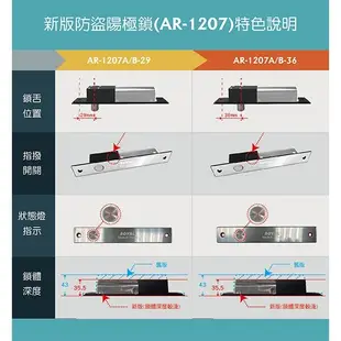 昌運監視器 SOYAL AR-1207-A-36 斷電開 陽極鎖 (AR-1207A-36) (10折)