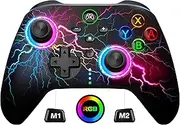 Wireless Switch Pro Controller for Nintendo Switch Controller/Lite/OLED, Cool RGB Wired PC Game Joysticks-Wireless iOS/Android Remote with LED Light/Programmable Nintendo Switch Accessories