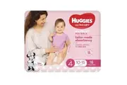 New Huggies Ultradry Essentials Nappies Girls Size 4 - Carton (72 Nappies)
