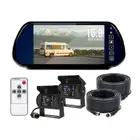 7" Mirror Monitor 4PIN Heavy Duty 2x CCD Rear View Reversing Camera 12-24v Truck