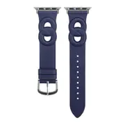 For Apple Watch 1-7 Generation Double Ring Strap PU Leather Apple Watch SE 38mm 40mm 41mm - Blue