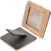 STOBAZA 2pcs Vintage Gold Picture Frame 3x3 Mini Antique Photo Frames for Horizontally or Vertically Tabletop Wall Hanging, Gift Ideas