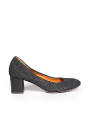 Black Snakeskin Leather Pumps