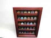 Shadow Box Coin Display Case Military Cherry wood challenge coins