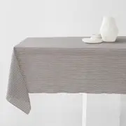 Sheridan Abbotson Linen Ticking Stripe Tablecloth in Carbon Size: 180cm X 300cm 100% Belgian flax linen