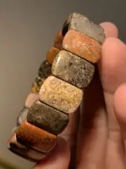 Special Price！Natural Petoskey Stone/Coral Fossil Elastic Bracelet