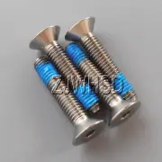 4pcs M5 x 25 mm Titanium Ti Screw Bolt Allen Hex Socket Flat Head Thread Locker