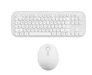 Mini Wireless Keyboard And Mouse Set Round Bluetooth Keyboard And Mouse - White