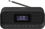 Groov-e Zeus Compact DAB/FB Digital Radio with 20 Preset Stations | LCD Display | Dual Alarm Clock | Telescopic Antenna - Black