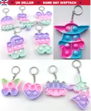 Pop Push Bubble Fidget Toy Sensory Kids Special Needs Stress Relief keyring