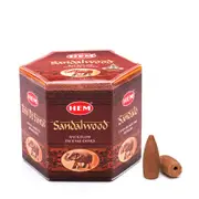 Hem Sandalwood Backflow Incense Cones - Pack Of 40