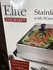 Elite Stainless Steel Buffet Server w/Warming Tray NIB 2 2.5qt servers