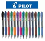 Pilot G2 Pen Retractable Rollerball Gel Ink Smooth Smear Proof Rubber Grip Clip
