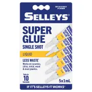 Selleys 5 x 1mL Super Glue Single Shot
