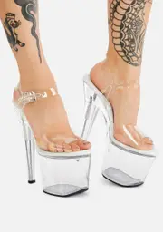 [Pleaser] Treasure Fillable Clear Heels