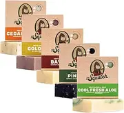Dr. Squatch Men's Soap Sampler Pack (5 Bars) - Pine Tar, Gold Moss, Cedar Citrus, Bay Rum, Cool Fresh Aloe Bars - Natural Manly Scented Organic Soap for Men (5 Bar Bundle Set)
