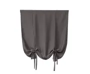 Simple Short Curtain Double-sided Matt High Blackout Solid Color Window Shade-Dark Gray