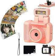 Retro Mini Digital Camera, 1080P Small Digital Video Recorder with LED Flash Light, Nostalgic Camera, Travel Digital Video Recorder for Adults and Kids (Pink 64G)
