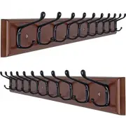 Dseap Coat Rack Wall Mounted 10-Hooks 16" Hole to Hole 38-1/4" Long Wood Coat...