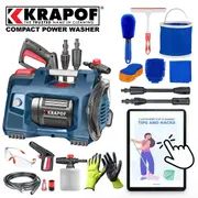 KRAPOF® Compact Electric Pressure Washer + Car Cleaning 6pc Kit + FREE