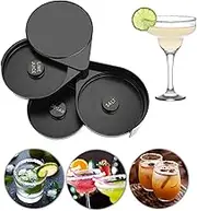 mumisuto Margarita Rim 3 Tier, Bar Glass Rim, Margarita Glasses Bar 3 Tier Sugar Salt Rim Lime Glass for Cocktail Bartender Tool Party Home Black (6.3 * 7.9 * 2.8inch)