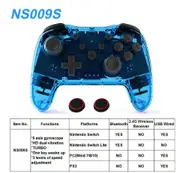 2PCS Bluetooth 2.4G Wireless Controller For Nintendo Switch Pro PC TV Box Smart Phone Tablet PS3 Tesla Shock Joystick Gamepad No Box 1PC Crystal Blue