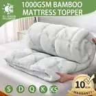 1000GSM Queen King Bamboo Pillowtop Mattress Topper Bed Matress Protector Pad AU