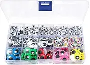 AIMALL 1500pcs Self-Adhesive Eye Stickers for DIY Crafts, Handmade Decorations, Scrapbooking, and School Projects, Vibrant Colours and Assorted Sizes from 4mm to 15mm