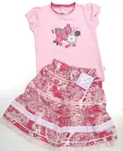 ETERNAL CREATION Girls Pink Floral Skirt & PUMPKIN PATCH Top * Size 3 * $85