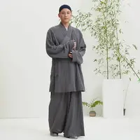 在飛比找樂天市場購物網優惠-僧服海清服 僧服羅漢褂夏季薄款男女款僧衣短褂僧袍套裝禪修僧衣